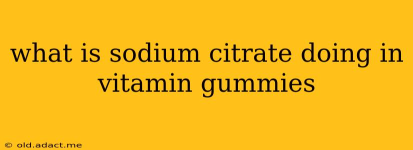what is sodium citrate doing in vitamin gummies