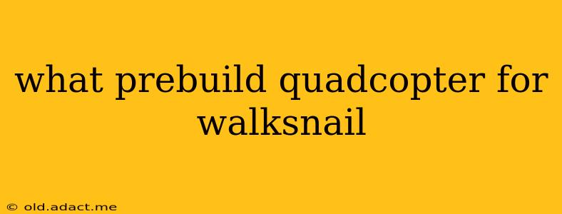 what prebuild quadcopter for walksnail