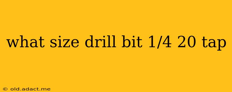 what size drill bit 1/4 20 tap