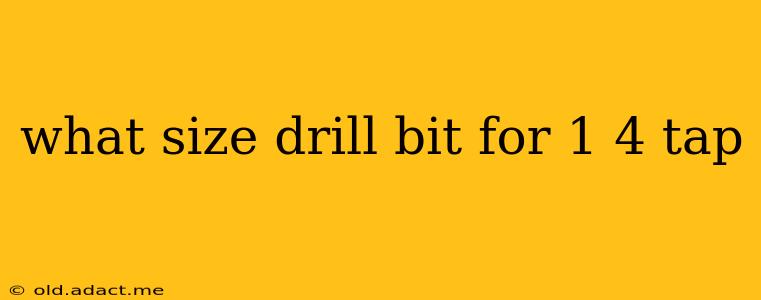 what size drill bit for 1 4 tap