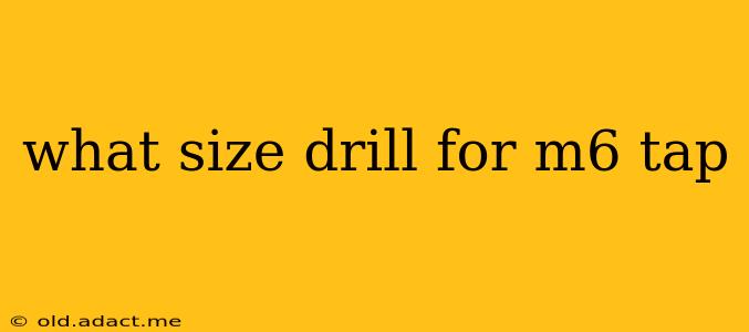 what size drill for m6 tap