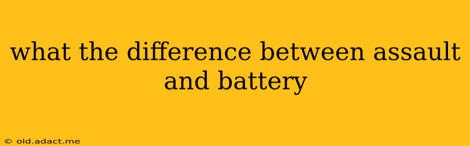what the difference between assault and battery