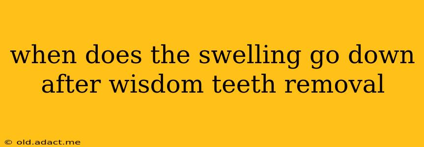 when does the swelling go down after wisdom teeth removal