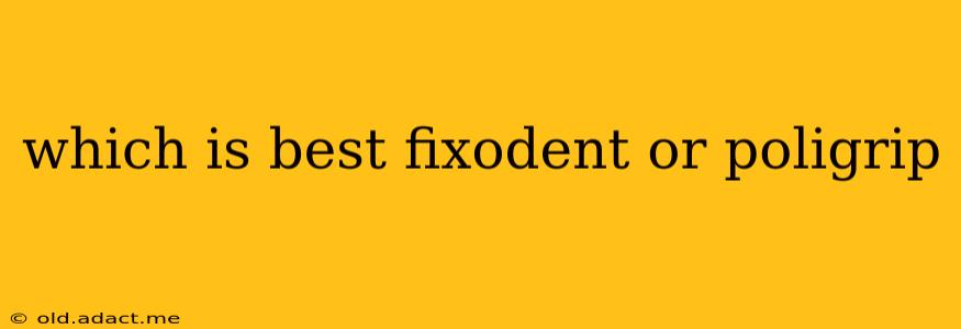 which is best fixodent or poligrip