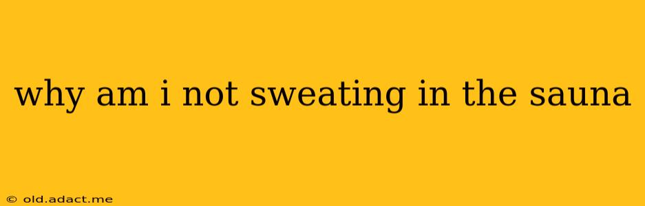 why am i not sweating in the sauna