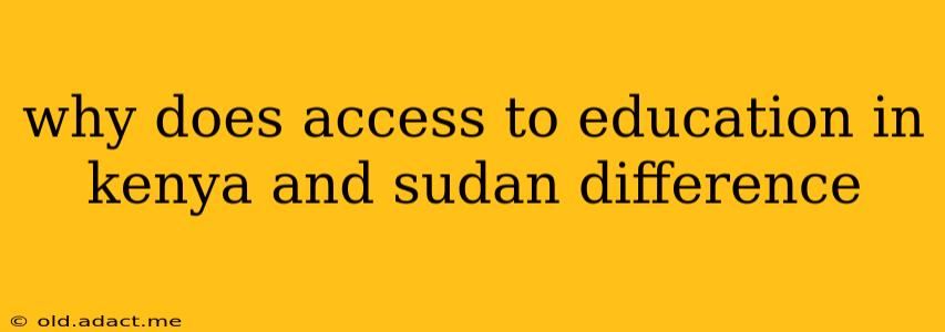 why does access to education in kenya and sudan difference