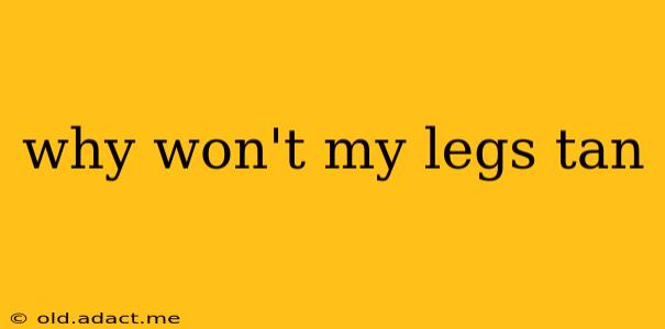 why won't my legs tan