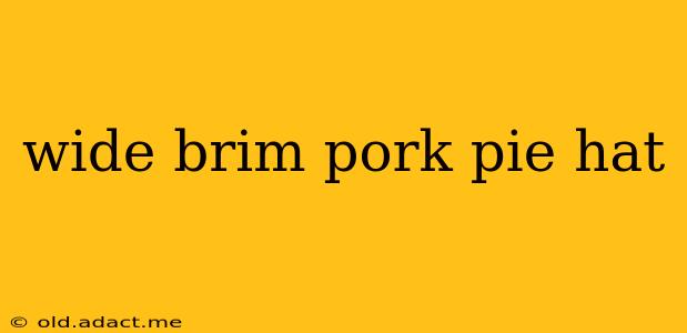 wide brim pork pie hat