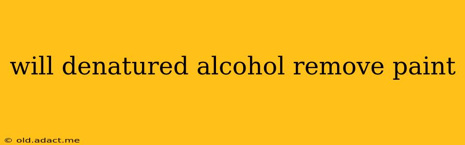 will denatured alcohol remove paint