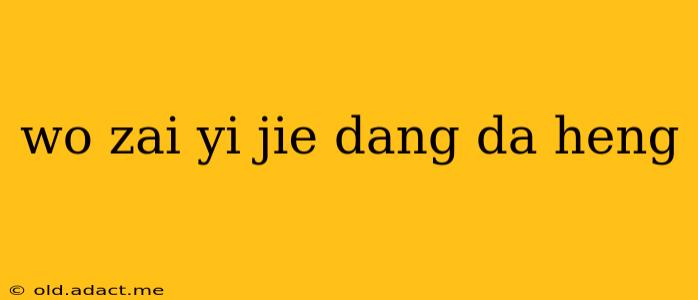 wo zai yi jie dang da heng