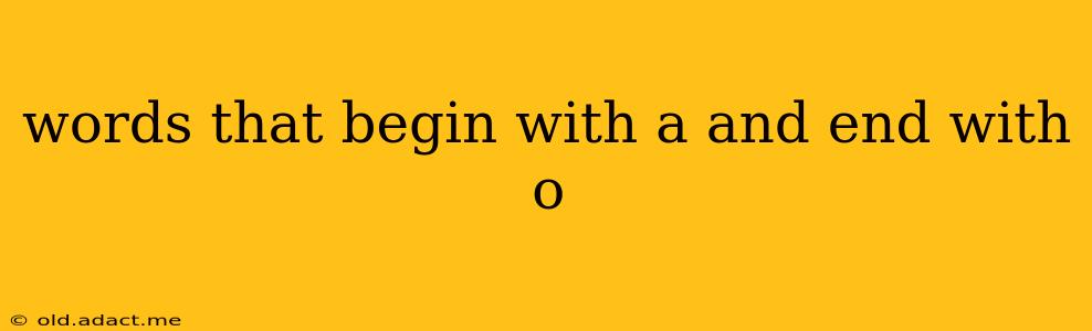 words that begin with a and end with o